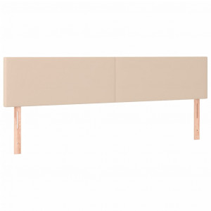 Cabeceros 2 unidades cuero sintético capuchino 80x5x78/88 cm H