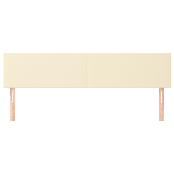 Cabeceira de cama 2 pcs couro artificial 90x5x78/88 cm creme M 3