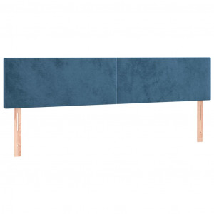 Cabeceira de cama 2 pcs veludo 90x5x78/88 cm azul-escuro H