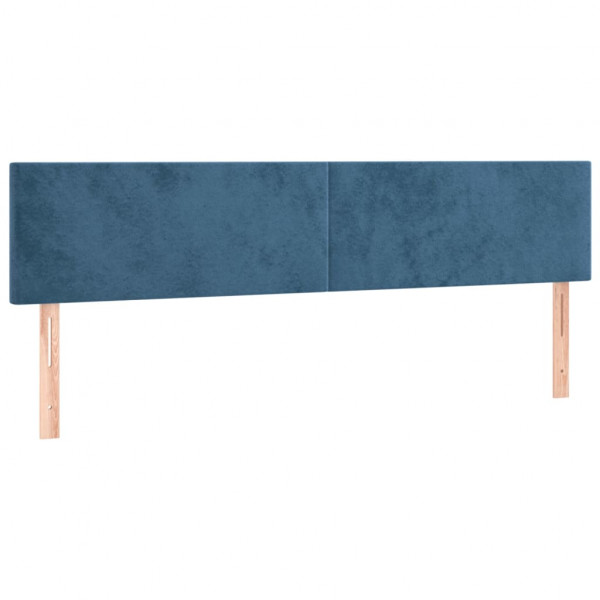 Cabeceira de cama 2 pcs veludo 90x5x78/88 cm azul-escuro M 2