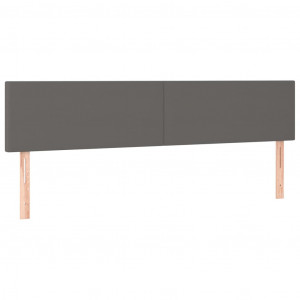 Cabeceira de cama 2 pcs couro artificial 100x5x78/88cm cinzento H