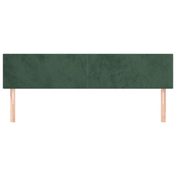 Cabeceira de cama 2 pcs veludo 100x5x78/88 cm verde-escuro M 3