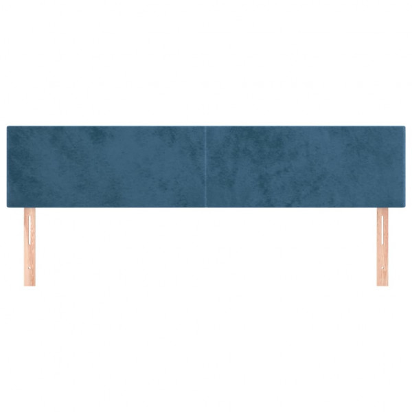 Cabeceira de cama 2 pcs veludo 100x5x78/88 cm azul-escuro M 3