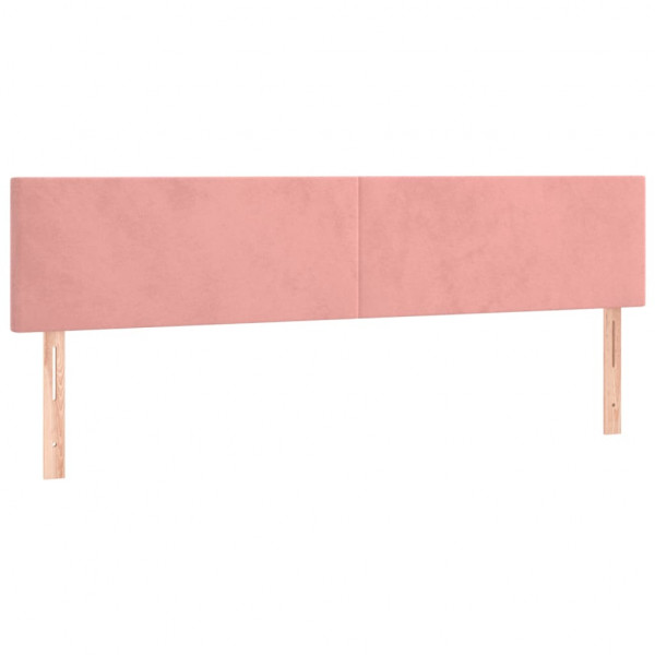 Cabeceira de cama 2 pcs veludo 100x5x78/88 cm rosa M 2