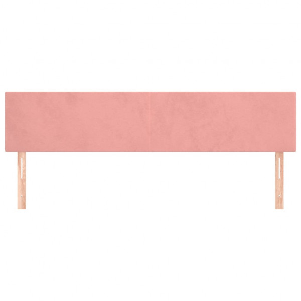 Cabeceira de cama 2 pcs veludo 100x5x78/88 cm rosa M 3