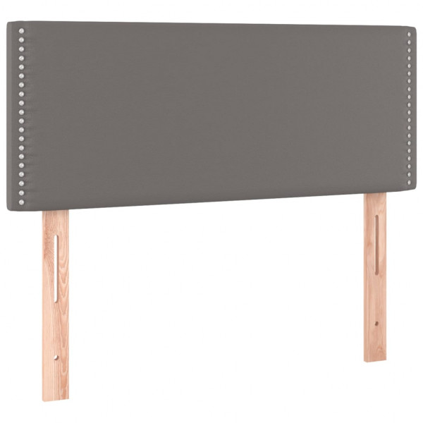Cabecero de cuero sintético gris 100x5x78/88 cm M 2