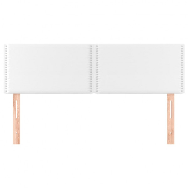 Cabeceira de cama 2 pcs couro artificial 72x5x78/88 cm branco M 3