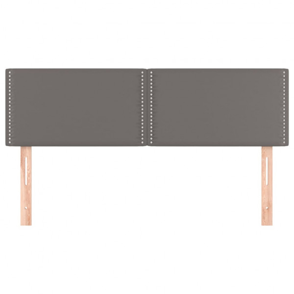 Cabeceira de cama 2 pcs couro artificial 72x5x78/88 cm cinzento M 3