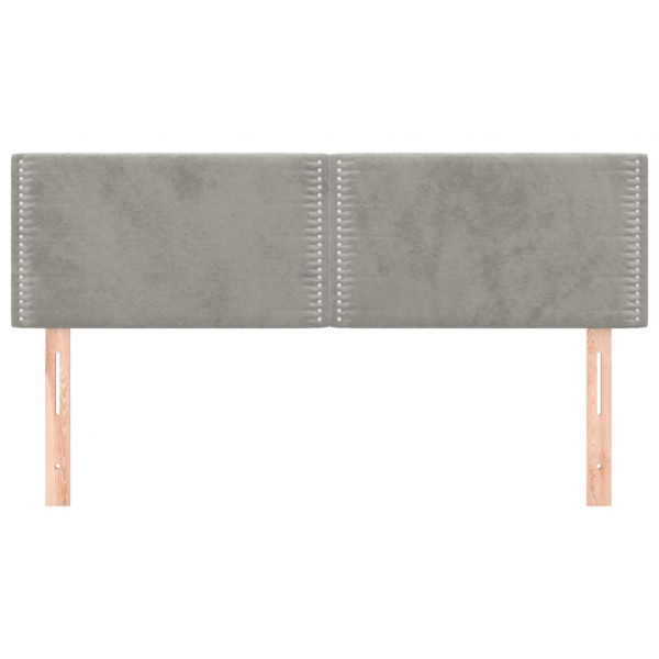 Cabeceira de cama 2 pcs veludo 72x5x78/88 cm cinzento-claro M 3