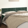 Cabeceira de cama 2 pcs veludo 100x5x78/88 cm verde-escuro 1