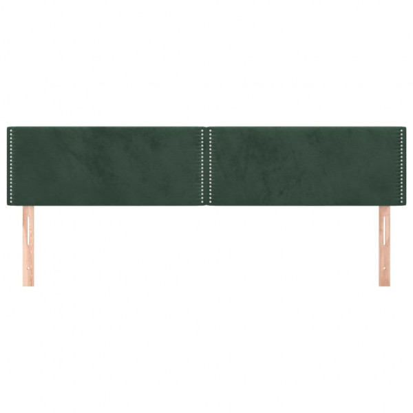 Cabeceira de cama 2 pcs veludo 100x5x78/88 cm verde-escuro M 3