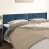 Cabeceira de cama 2 pcs veludo 100x5x78/88 cm azul-escuro 1
