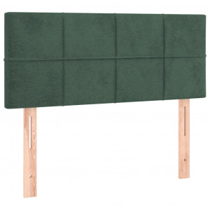 Cabeceira de cama veludo 100x5x78/88 cm verde-escuro H