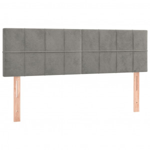 Cabeceira de cama 2 pcs veludo 72x5x78/88 cm cinzento-claro H