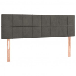 Cabeceira de cama 2 pcs veludo 72x5x78/88 cm cinzento-escuro H