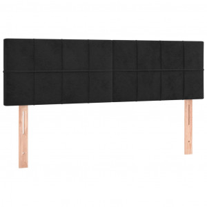 Cabeceira de cama 2 pcs veludo 72x5x78/88 cm preto H