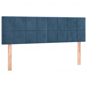 Cabeceira de cama 2 pcs veludo 72x5x78/88 cm azul-escuro H