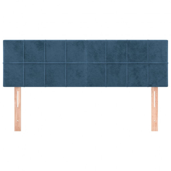 Cabeceira de cama 2 pcs veludo 72x5x78/88 cm azul-escuro M 3