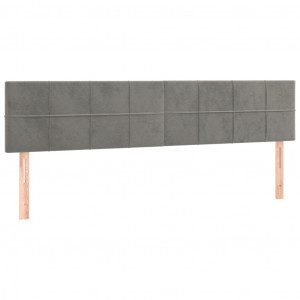 Cabeceira de cama 2 pcs veludo 80x5x78/88 cm cinzento-claro H