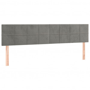 Cabeceira de cama 2 pcs veludo 90x5x78/88 cm cinzento-claro H