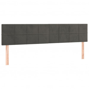 Cabeceira de cama 2 pcs veludo 90x5x78/88 cm cinzento-escuro H