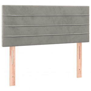 Cabeceira de cama veludo 80x5x78/88 cm cinzento-claro H