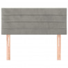 Cabeceira de cama veludo 80x5x78/88 cm cinzento-claro 3