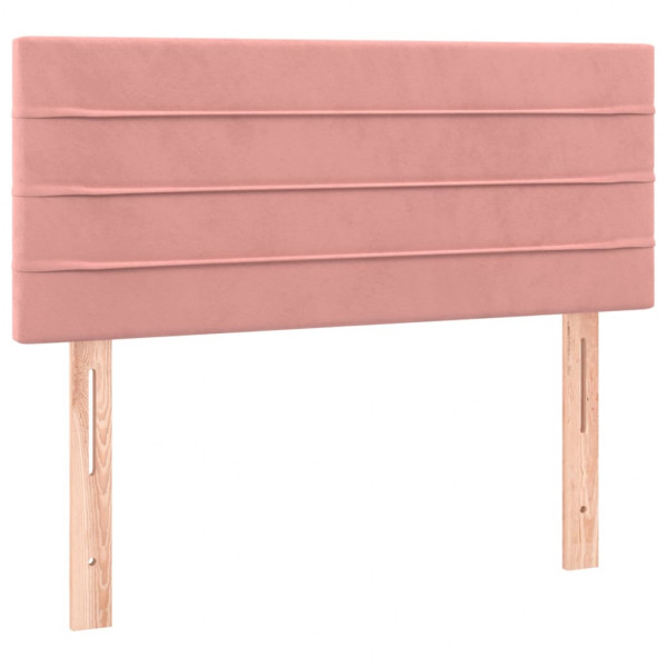 Cabeceira de cama veludo 90x5x78/88 cm rosa M 2