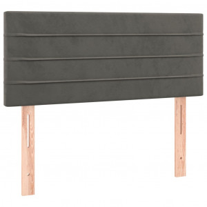 Cabecero de terciopelo gris oscuro 100x5x78/88 cm H