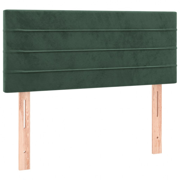 Cabeceira de cama veludo 100x5x78/88 cm verde-escuro M 2