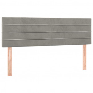 Cabeceira de cama 2 pcs veludo 72x5x78/88 cm cinzento-claro H