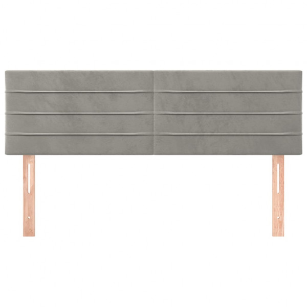 Cabeceira de cama 2 pcs veludo 72x5x78/88 cm cinzento-claro M 3