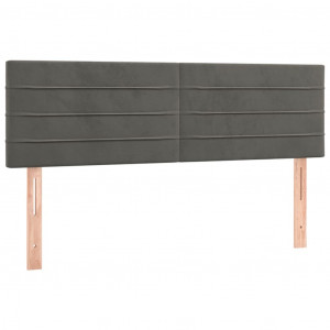 Cabeceira de cama 2 pcs veludo 72x5x78/88 cm cinzento-escuro H