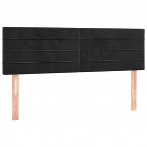 Cabeceira de cama 2 pcs veludo 72x5x78/88 cm preto H