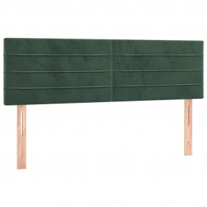 Cabeceira de cama 2 pcs veludo 72x5x78/88 cm verde-escuro H