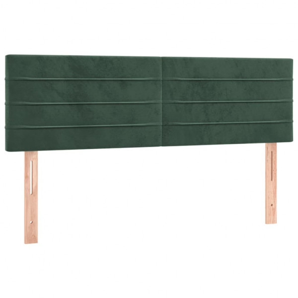 Cabeceros 2 unidades terciopelo verde oscuro 72x5x78/88 cm M 2