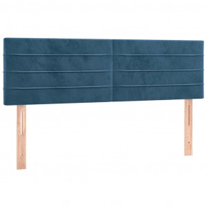 Cabeceira de cama 2 pcs veludo 72x5x78/88 cm azul-escuro H