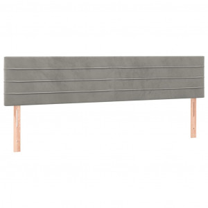 Cabeceira de cama 2 pcs veludo 80x5x78/88 cm cinzento-claro H