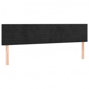 Cabeceira de cama 2 pcs veludo 100x5x78/88 cm preto H