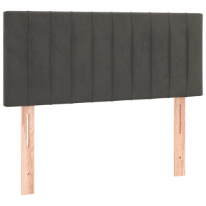 Cabeceira de cama veludo 90x5x78/88 cm cinzento-escuro H