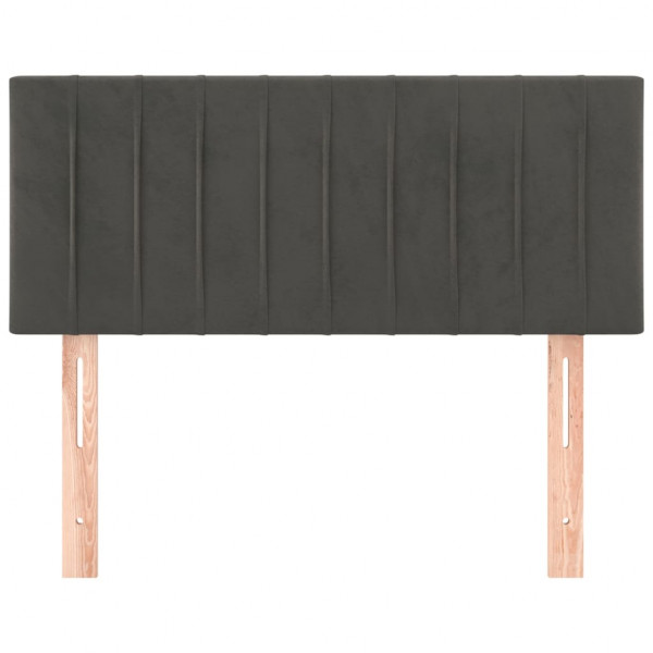 Cabecero de terciopelo gris oscuro 90x5x78/88 cm M 3