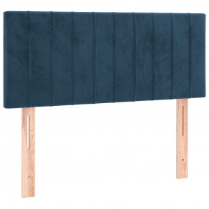 Cabeceira de cama veludo 90x5x78/88 cm azul-escuro H
