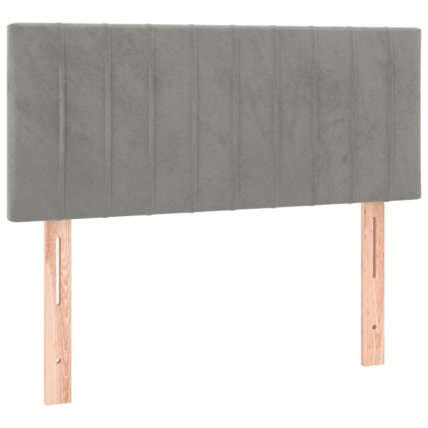 Cabeceira de cama veludo 100x5x78/88 cm cinzento-claro M 2