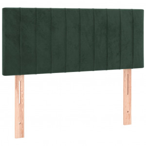Cabeceira de cama veludo 100x5x78/88 cm verde-escuro H