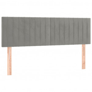 Cabeceira de cama 2 pcs veludo 72x5x78/88 cm cinzento-claro H