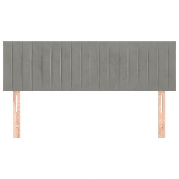 Cabeceira de cama 2 pcs veludo 72x5x78/88 cm cinzento-claro M 3