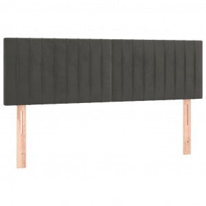 Cabeceira de cama 2 pcs veludo 72x5x78/88 cm cinzento-escuro H