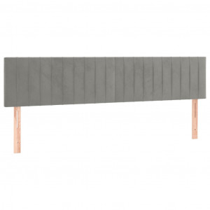 Cabeceira de cama 2 pcs veludo 90x5x78/88 cm cinzento-claro H