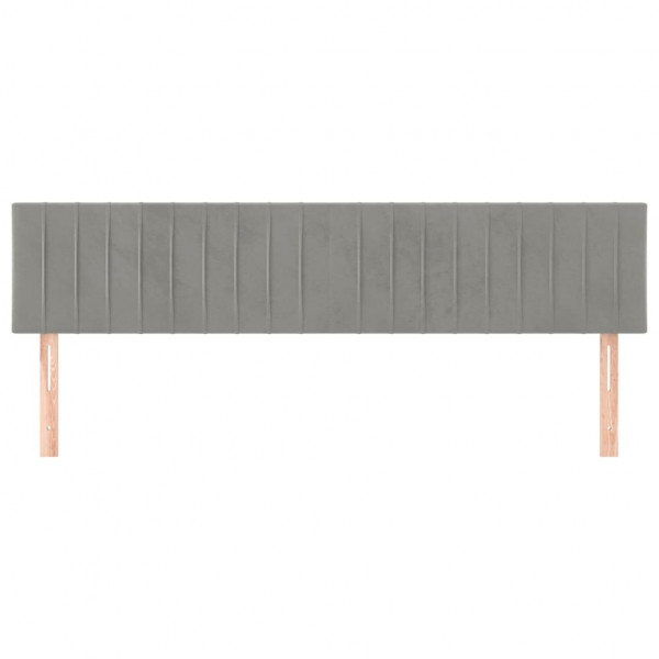 Cabeceros 2 unidades de terciopelo gris claro 90x5x78/88 cm M 3