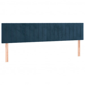 Cabeceira de cama 2 pcs veludo 90x5x78/88 cm azul-escuro H